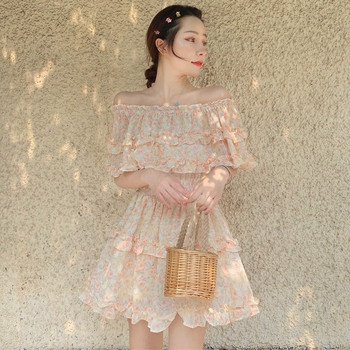 Rochie de dama eleganta cu model floral - model croiat