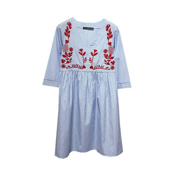 Rochie de dama in dungi cu broderie