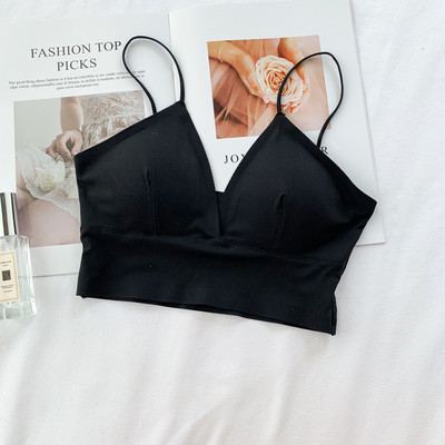 Bustieră cu bretele subțiri în alb și negru