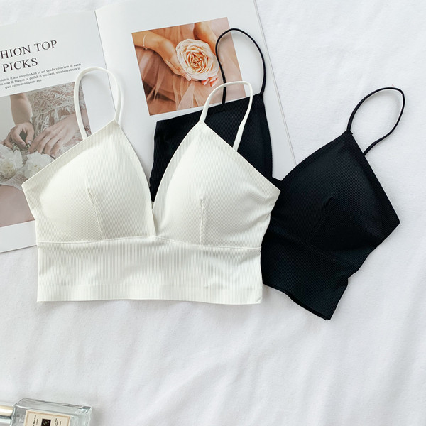 Bustieră cu bretele subțiri în alb și negru