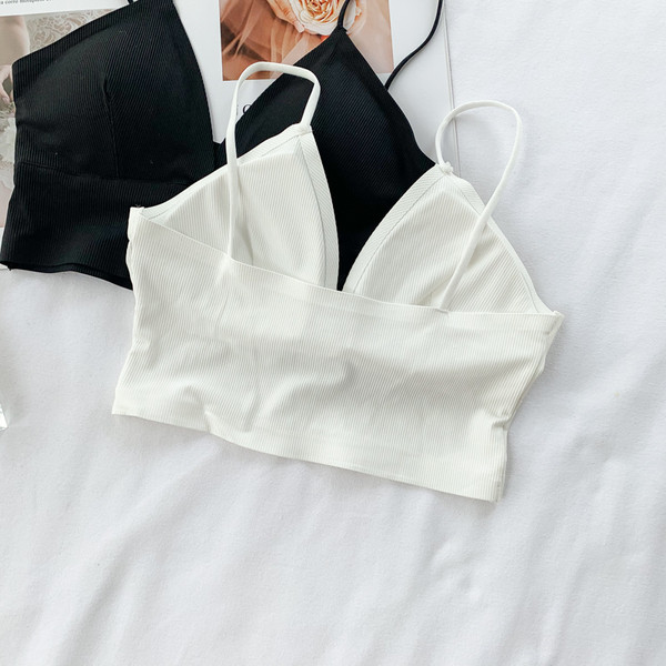 Bustieră cu bretele subțiri în alb și negru