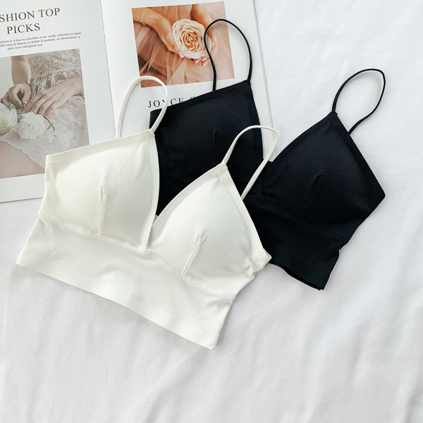 Bustieră cu bretele subțiri în alb și negru