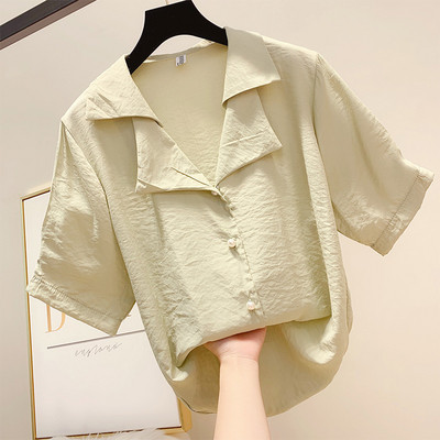 Cămașă de damă cu guler și mâneci scurte în mai multe culori