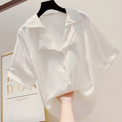 Cămașă de damă cu guler și mâneci scurte în mai multe culori