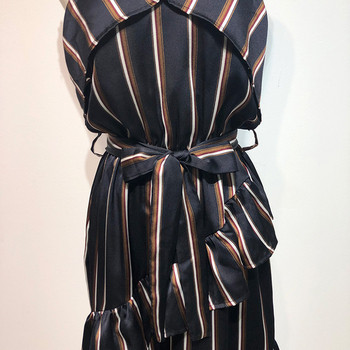 Rochie de dama in dungi cu cravate in talie