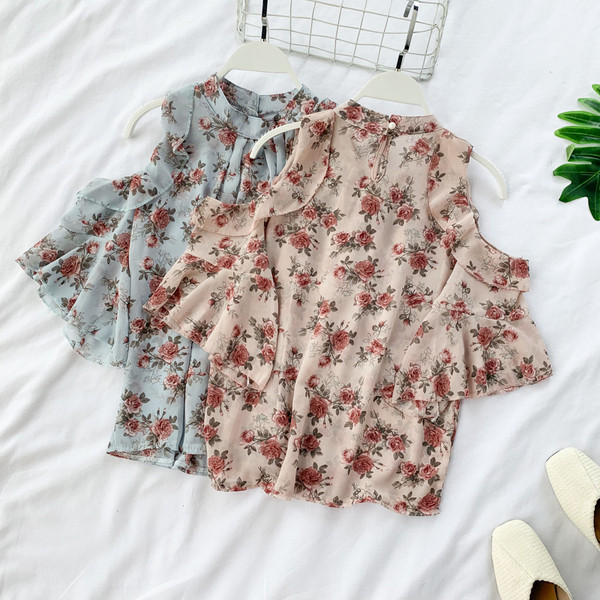 Bluză de damă modernă cu model floral - mai multe culori