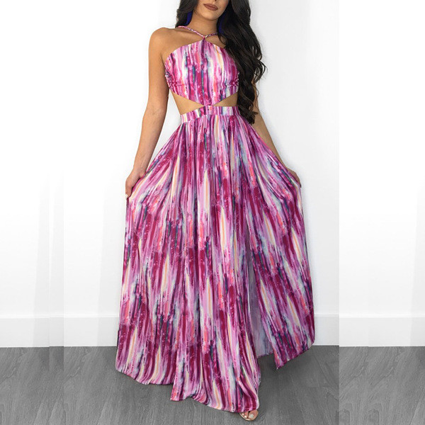 Rochie lungă de damă casual cu spatele gol