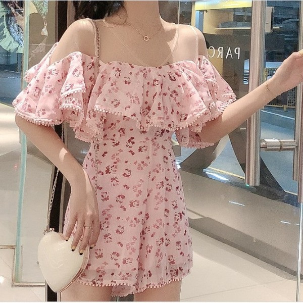 Rochie scurta de dama moderna cu motive florale