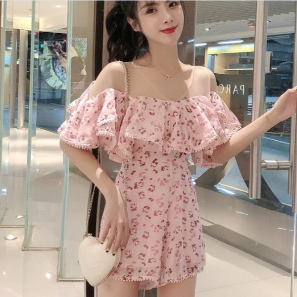 Rochie scurta de dama moderna cu motive florale