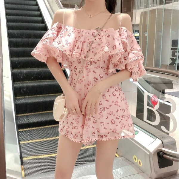 Rochie scurta de dama moderna cu motive florale