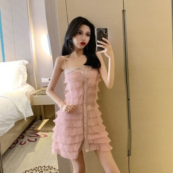 Rochie moderna de dama in trei culori cu bretele subtiri