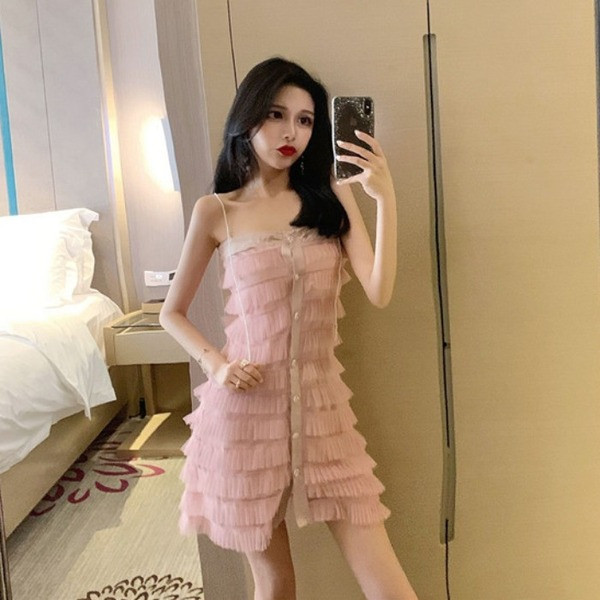 Rochie moderna de dama in trei culori cu bretele subtiri