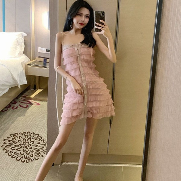 Rochie moderna de dama in trei culori cu bretele subtiri