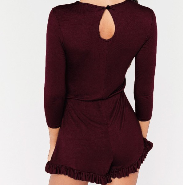 Salopeta casual dama de culoare visiniu