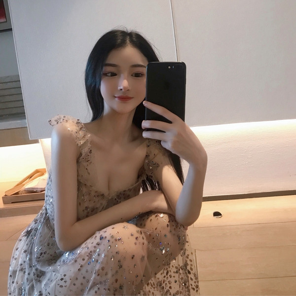 Rochie lunga de dama eleganta cu paiete