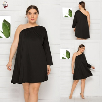 Rochie de dama cu o maneca de culoare neagra