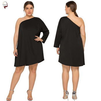 Rochie de dama cu o maneca de culoare neagra