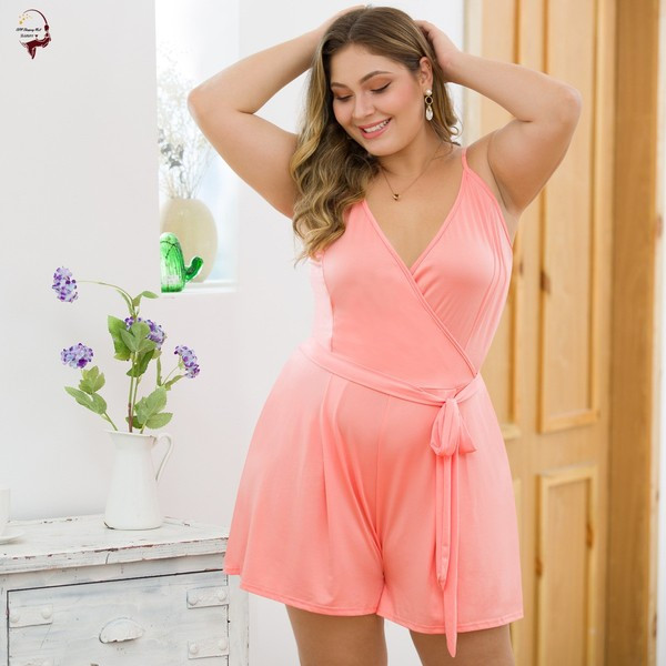 Salopeta de dama marime mare in negru si roz