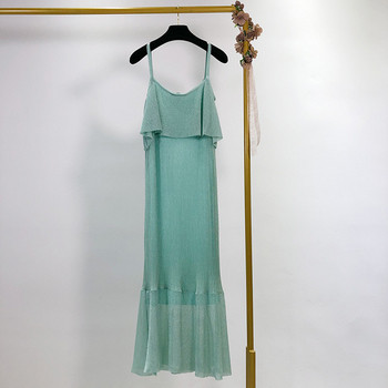 Rochie lunga de dama cu bretele subtiri