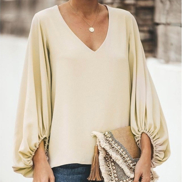 Bluză de damă modernă cu mâneci largi în diferite culori
