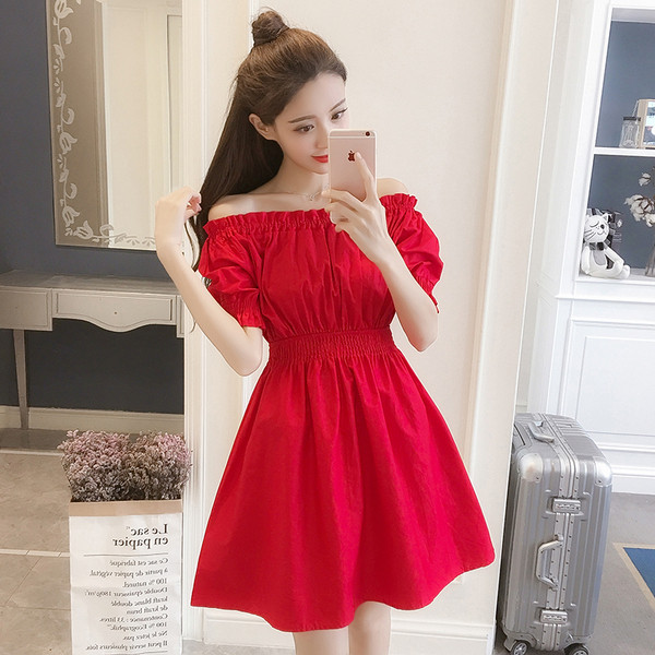 Rochie moderna de dama cu talie elastica in mai multe culori