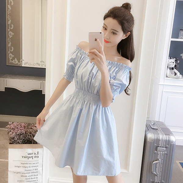 Rochie moderna de dama cu talie elastica in mai multe culori