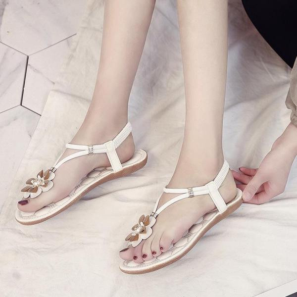 Sandale de dama moderne cu o floare in doua culori