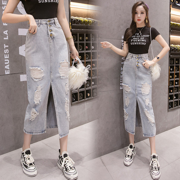 Fusta de dama moderna in doua culori - cu talie inalta