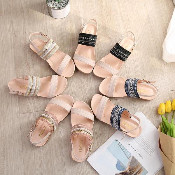 Sandale de dama cu catarama in patru culori