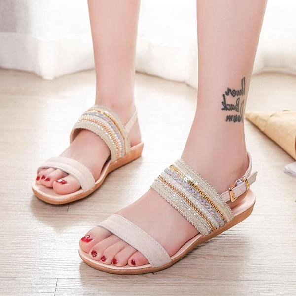 Sandale de dama cu catarama in patru culori