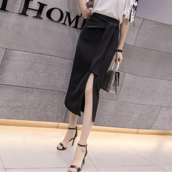 Fusta lunga de dama eleganta cu talie inalta in trei culori