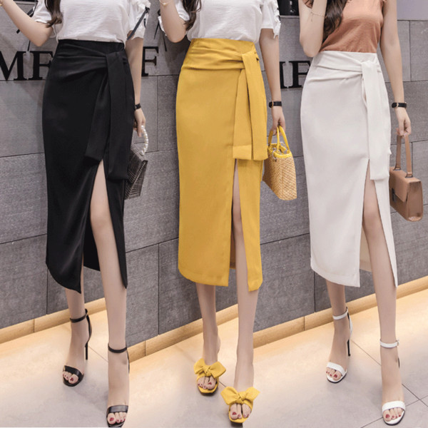 Fusta lunga de dama eleganta cu talie inalta in trei culori