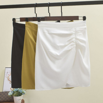 Fusta de dama in trei culori cu talie inalta