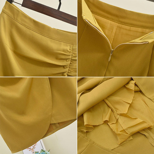 Fusta de dama in trei culori cu talie inalta