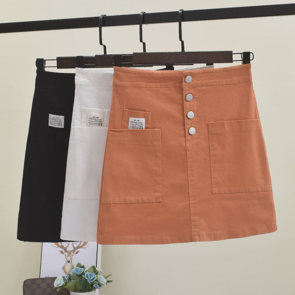 Fusta casual dama cu buzunare in mai multe culori