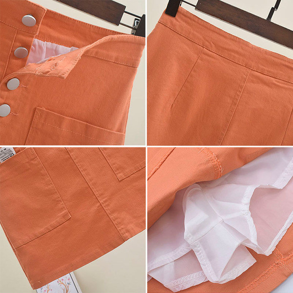 Fusta casual dama cu buzunare in mai multe culori