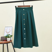 Fusta de dama cu nasturi si talie inalta in mai multe culori