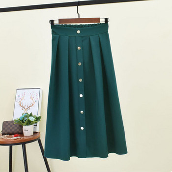 Fusta de dama cu nasturi si talie inalta in mai multe culori