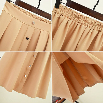 Fusta de dama cu nasturi si talie inalta in mai multe culori