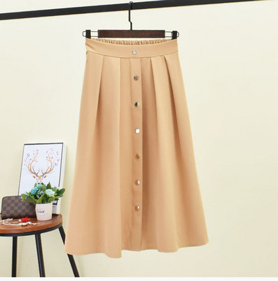 Fusta de dama cu nasturi si talie inalta in mai multe culori