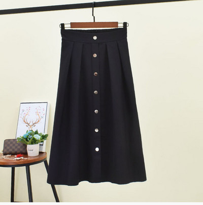 Fusta de dama cu nasturi si talie inalta in mai multe culori