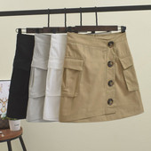Fusta dama sport-casual cu nasturi in mai multe culori