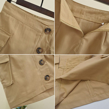 Fusta dama sport-casual cu nasturi in mai multe culori