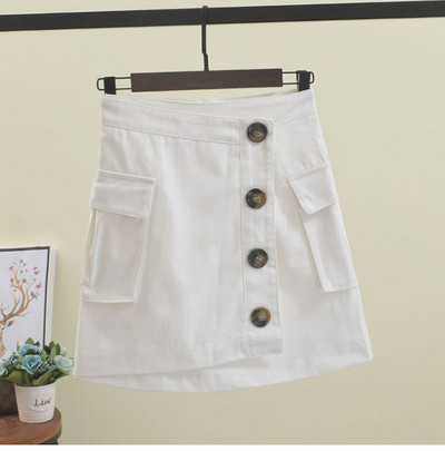 Fusta dama sport-casual cu nasturi in mai multe culori