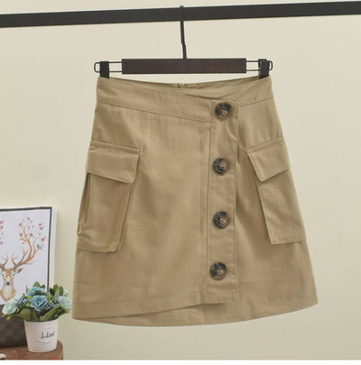 Fusta dama sport-casual cu nasturi in mai multe culori