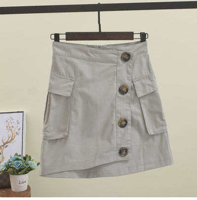 Fusta dama sport-casual cu nasturi in mai multe culori