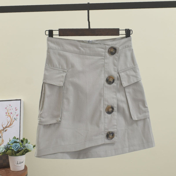 Fusta dama sport-casual cu nasturi in mai multe culori