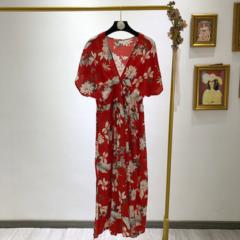 Rochie cu decolteu in V si maneci scurte