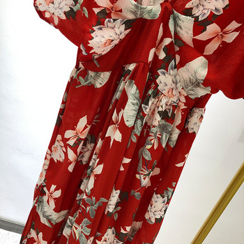 Rochie cu decolteu in V si maneci scurte