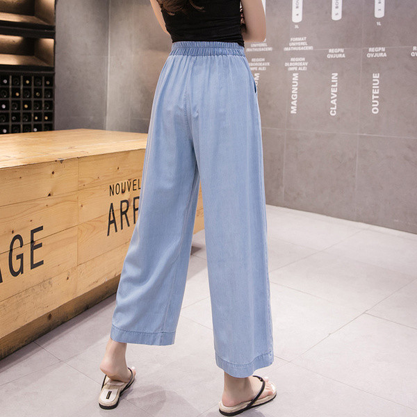 Pantaloni casual dama in model albastru-lat